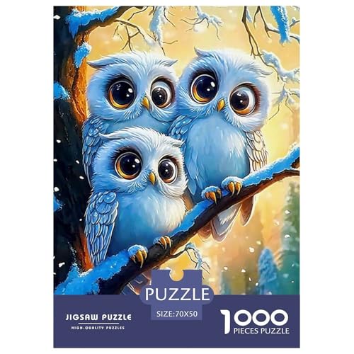Eule 1000 Teile Puzzles Tier Puzzlespiele Klassisches Lernspiel Für Erwachsene Tolle Geschenkidee 70x50cm/1000pcs von ZXOAWQX