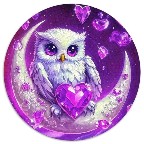 Eule 1000 Teile Rundes Puzzle Kreatives Tier Jigsaw Geschenk Puzzlespiele Für Erwachsene Und Kinder 1000pcs (67.5x67.5cm) von ZXOAWQX