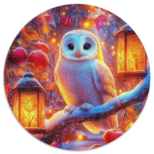 Eule 1000 Teile Rundes Puzzle Stressabbau Geschenk Erwachsene Anspruchsvoll Für Die Ganze Familie 1000pcs (67.5x67.5cm) von ZXOAWQX