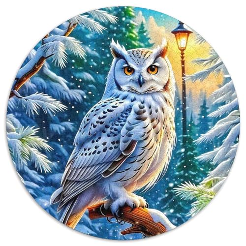 Eule 1000 Teile Rundes Puzzle Stressabbau Geschenk Unmögliches Spiel Für Erwachsene Und Kinder 1000pcs (67.5x67.5cm) von ZXOAWQX