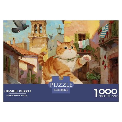 Exotische Kurzhaare 1000 Teile Puzzles Haustier Katze Dekoration Klassisches Lernspiel Für Erwachsene Tolle Geschenkidee 38x26cm/1000pcs von ZXOAWQX