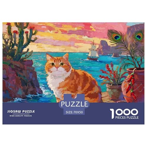 Exotische Kurzhaare 1000 Teile Puzzles Haustier Katze Dekoration Kreative Unterhaltung Für Die Ganze Familie Tolle Geschenkidee 70x50cm/1000pcs von ZXOAWQX
