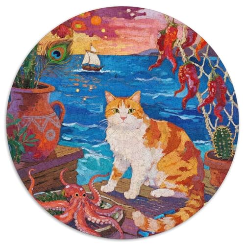 Exotische Kurzhaare 1000 Teile Rundes Puzzle Kreatives Pet Katze Geschenk EIN Herausforderndes Für Die Ganze Familie 1000pcs (67.5x67.5cm) von ZXOAWQX