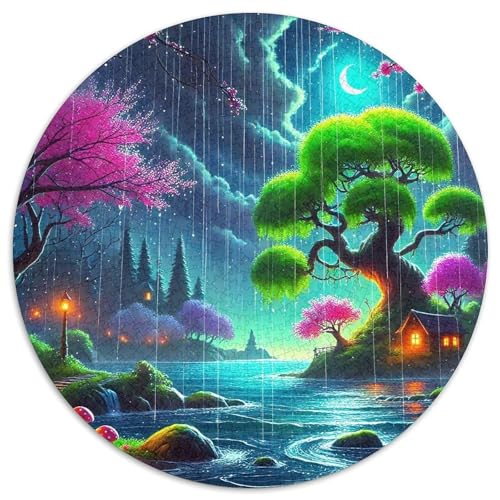 Fantasie Nacht Szene 1000 Teile Rundes Puzzle Kreatives Geschenk Erwachsene Anspruchsvoll Für Die Ganze Familie 1000pcs (67.5x67.5cm) von ZXOAWQX