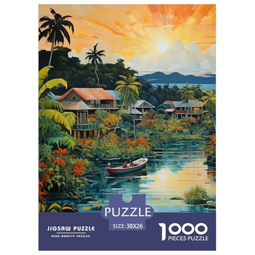 Ferienbucht 1000 Teile Puzzles Clevere Klassisches Lernspiel Für Erwachsene Tolle Geschenkidee 38x26cm/1000pcs von ZXOAWQX
