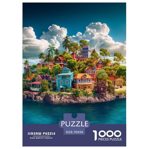 Ferienbucht 1000 Teile Puzzles Clevere Klassisches Lernspiel Für Erwachsene Tolle Geschenkidee 70x50cm/1000pcs von ZXOAWQX