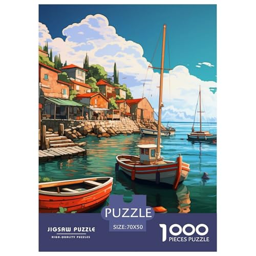 Ferienbucht 1000 Teile Puzzles Dekoration Klassisches Lernspiel Für Erwachsene Tolle Geschenkidee 70x50cm/1000pcs von ZXOAWQX