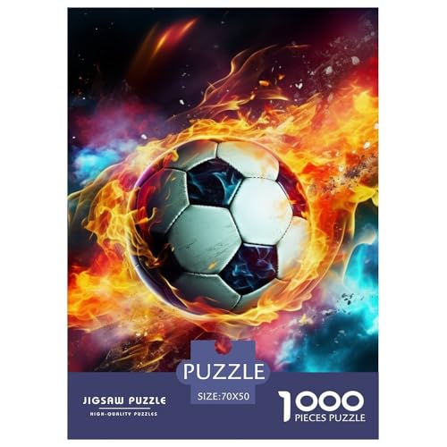 Fiery Fußball 1000 Teile Puzzles Puzzlespiele Lernspiel Herausforderung Spielzeug Für Die Ganze Familie Tolle Geschenkidee 70x50cm/1000pcs von ZXOAWQX