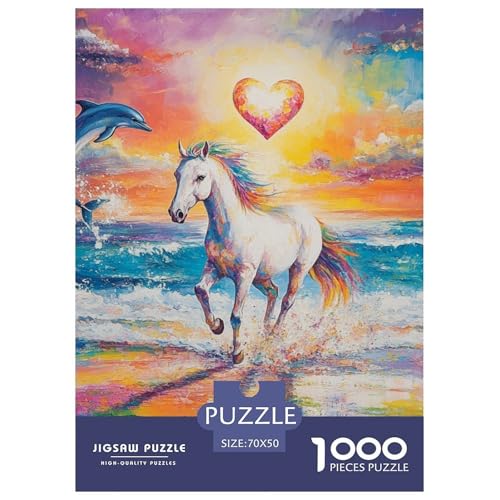 Fine Pferd 1000 Teile Puzzles Clevere EIN Herausforderndes Für Erwachsene Tolle Geschenkidee 70x50cm/1000pcs von ZXOAWQX