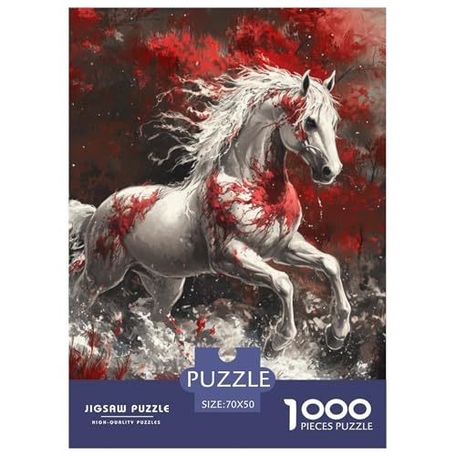 Fine Pferd 1000 Teile Puzzles Puzzlespiele Klassisches Lernspiel Für Erwachsene Und Kinder Ab 12 Jahren Tolle Geschenkidee 70x50cm/1000pcs von ZXOAWQX