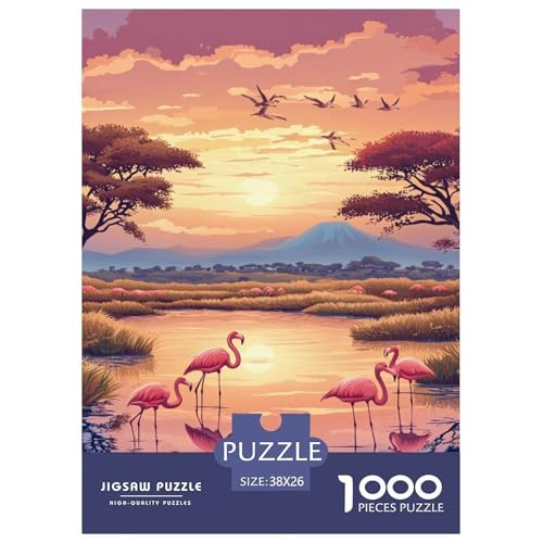 Flamingo 1000 Teile Puzzles Clevere Lernspiel Herausforderung Spielzeug Für Erwachsene Und Kinder Ab 12 Jahren Tolle Geschenkidee 38x26cm/1000pcs von ZXOAWQX