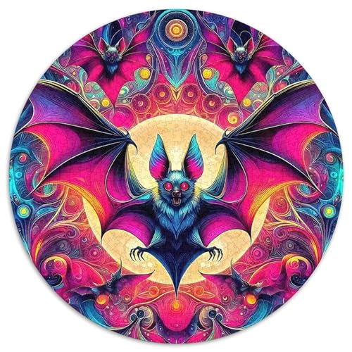 Fledermaus 1000 Teile Rundes Puzzle Kreatives Geschenk EIN Herausforderndes Für Erwachsene Und Kinder 1000pcs (67.5x67.5cm) von ZXOAWQX