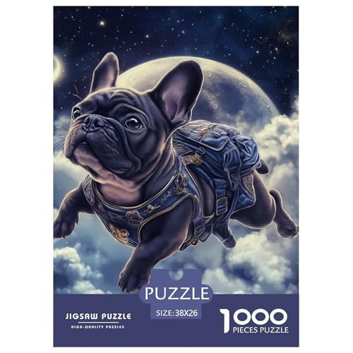 Französischer Bullhund 1000 Teile Puzzles Dekoration Klassisches Lernspiel Für Erwachsene Und Kinder Ab 12 Jahren Tolle Geschenkidee 38x26cm/1000pcs von ZXOAWQX