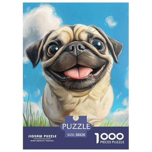 Französischer Bullhund 1000 Teile Puzzles Puzzlespiele EIN Herausforderndes Für Erwachsene Und Kinder Ab 12 Jahren Tolle Geschenkidee 38x26cm/1000pcs von ZXOAWQX