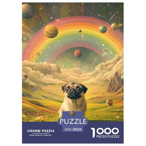 Französischer Bullhund 1000 Teile Puzzles Puzzlespiele EIN Herausforderndes Für Erwachsene Und Kinder Ab 12 Jahren Tolle Geschenkidee 38x26cm/1000pcs von ZXOAWQX