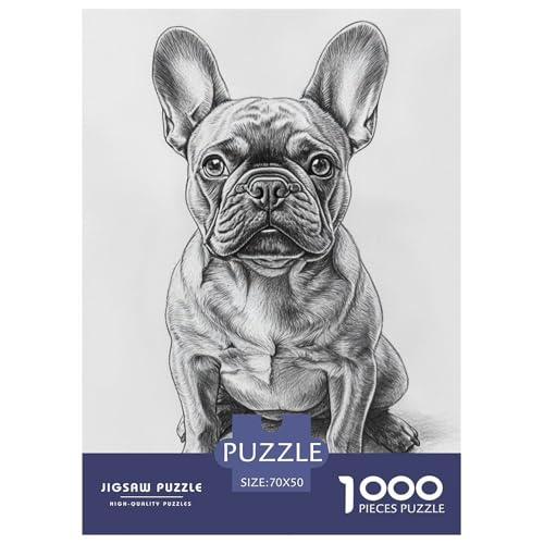 Französischer Bullhund 1000 Teile Puzzles Puzzlespiele EIN Herausforderndes Für Erwachsene Und Kinder Ab 12 Jahren Tolle Geschenkidee 70x50cm/1000pcs von ZXOAWQX