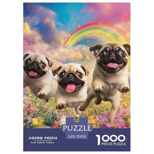 Französischer Bullhund 1000 Teile Puzzles Puzzlespiele Klassisches Lernspiel Für Erwachsene Tolle Geschenkidee 70x50cm/1000pcs von ZXOAWQX
