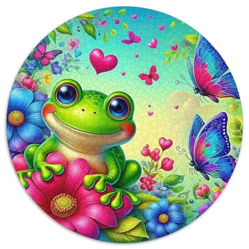 Frosch 1000 Teile Rundes Puzzle Stressabbau Jigsaw Geschenk Erwachsene Anspruchsvoll Für Die Ganze Familie 1000pcs (67.5x67.5cm) von ZXOAWQX