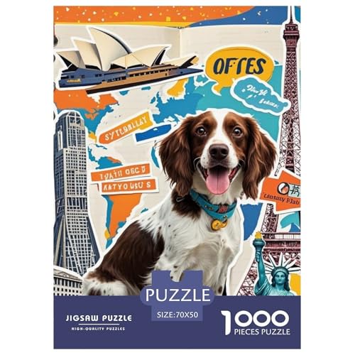 Frühlinger Spaniel 1000 Teile Puzzles Süße Haustiere Clevere EIN Herausforderndes Für Die Ganze Familie Tolle Geschenkidee 70x50cm/1000pcs von ZXOAWQX