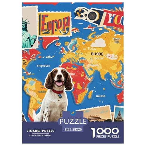 Frühlinger Spaniel 1000 Teile Puzzles Süße Haustiere Clevere EIN Herausforderndes Für Erwachsene Tolle Geschenkidee 38x26cm/1000pcs von ZXOAWQX