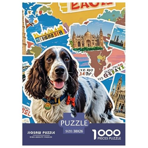 Frühlinger Spaniel 1000 Teile Puzzles Süße Haustiere Clevere EIN Herausforderndes Für Erwachsene Und Kinder Ab 12 Jahren Tolle Geschenkidee 38x26cm/1000pcs von ZXOAWQX