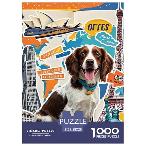Frühlinger Spaniel 1000 Teile Puzzles Süße Haustiere Clevere Lernspiel Herausforderung Spielzeug Für Die Ganze Familie Tolle Geschenkidee 38x26cm/1000pcs von ZXOAWQX