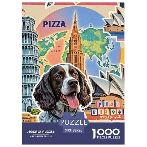 Frühlinger Spaniel 1000 Teile Puzzles Süße Haustiere Clevere Unmögliche Herausforderung Für Erwachsene Tolle Geschenkidee 38x26cm/1000pcs von ZXOAWQX