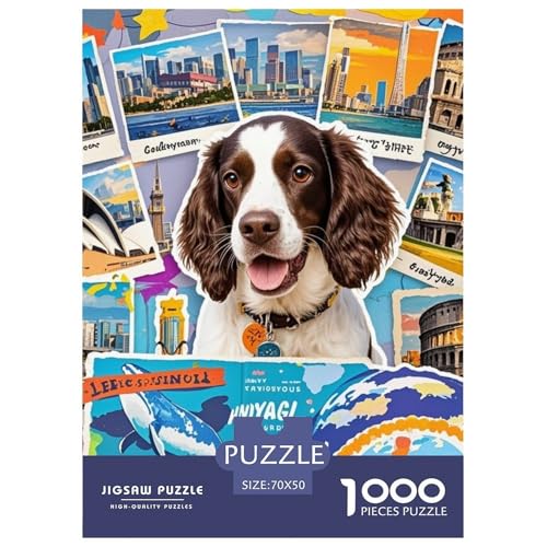 Frühlinger Spaniel 1000 Teile Puzzles Süße Haustiere Clevere Unmögliche Herausforderung Für Erwachsene Und Kinder Ab 12 Jahren Tolle Geschenkidee 70x50cm/1000pcs von ZXOAWQX