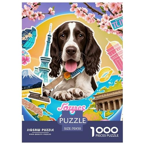 Frühlinger Spaniel 1000 Teile Puzzles Süße Haustiere Dekoration EIN Herausforderndes Für Erwachsene Und Kinder Ab 12 Jahren Tolle Geschenkidee 70x50cm/1000pcs von ZXOAWQX