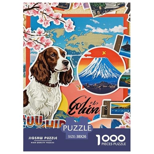 Frühlinger Spaniel 1000 Teile Puzzles Süße Haustiere Dekoration Unmögliche Herausforderung Für Die Ganze Familie Tolle Geschenkidee 38x26cm/1000pcs von ZXOAWQX