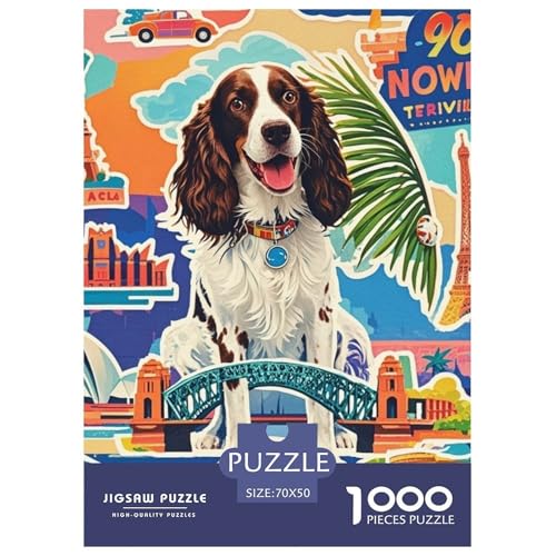 Frühlinger Spaniel 1000 Teile Puzzles Süße Haustiere Dekoration Unmögliche Herausforderung Für Die Ganze Familie Tolle Geschenkidee 70x50cm/1000pcs von ZXOAWQX