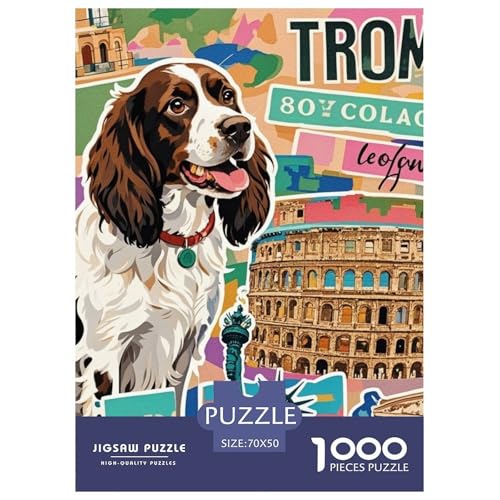 Frühlinger Spaniel 1000 Teile Puzzles Süße Haustiere Puzzlespiele Unmögliche Herausforderung Für Erwachsene Tolle Geschenkidee 70x50cm/1000pcs von ZXOAWQX