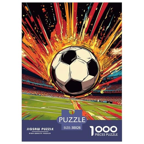 Fußball 1000 Teile Puzzles DekoRatteion Lernspiel Herausforderung Spielzeug Für Erwachsene Tolle Geschenkidee 38x26cm/1000pcs von ZXOAWQX