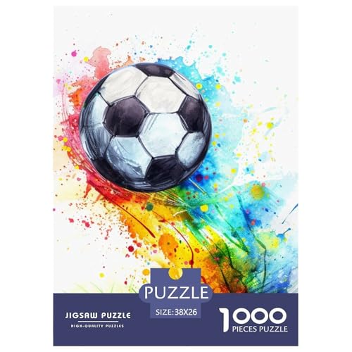 Fußball 1000 Teile Puzzles DekoRatteion Lernspiel Herausforderung Spielzeug Für Erwachsene Tolle Geschenkidee 38x26cm/1000pcs von ZXOAWQX