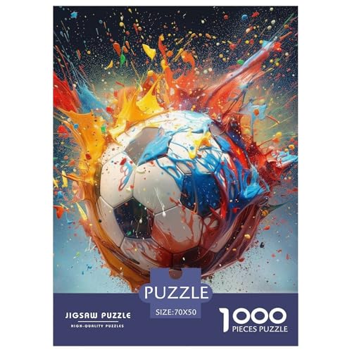 Fußball 1000 Teile Puzzles DekoRatteion Unmögliche Herausforderung Für Erwachsene Und Kinder Ab 12 Jahren Tolle Geschenkidee 70x50cm/1000pcs von ZXOAWQX