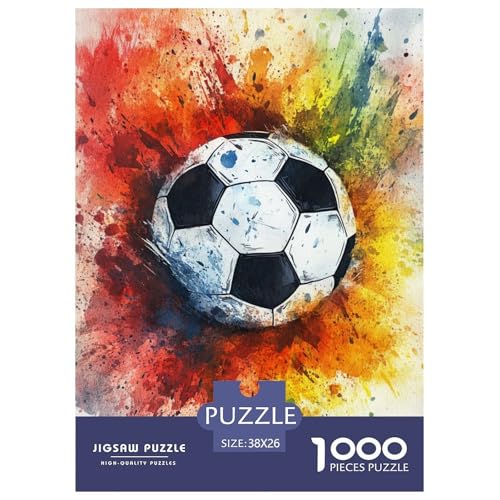 Fußball 1000 Teile Puzzles Puzzlespiele Unmögliche Herausforderung Für Die Ganze Familie Tolle Geschenkidee 38x26cm/1000pcs von ZXOAWQX