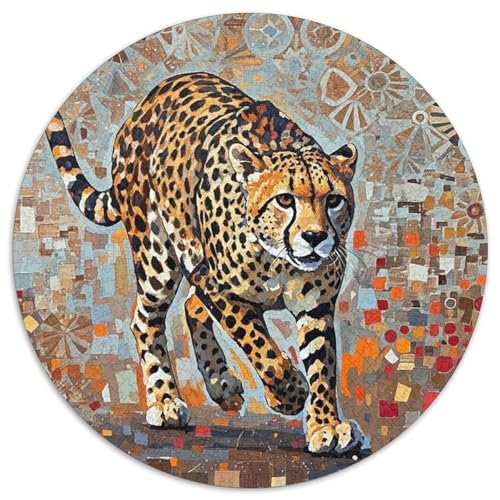 Gepard 1000 Teile Rundes Puzzle Stressabbau Tier Geschenk Unmögliches Spiel Für Erwachsene Und Kinder 1000pcs (67.5x67.5cm) von ZXOAWQX
