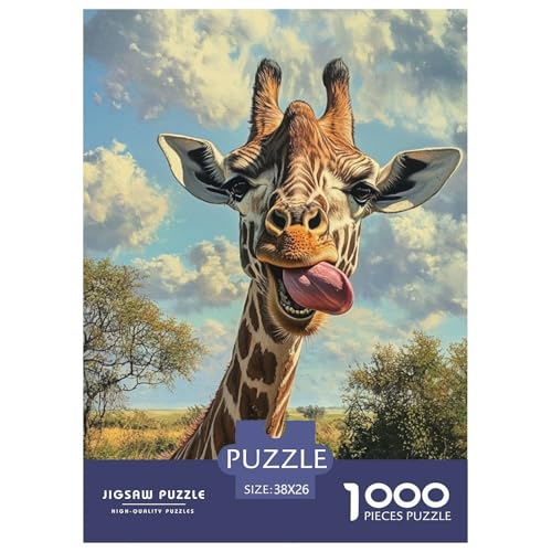 Giraffe 1000 Teile Puzzles Puzzlespiele Klassisches Lernspiel Für Erwachsene Und Kinder Ab 12 Jahren Tolle Geschenkidee 38x26cm/1000pcs von ZXOAWQX