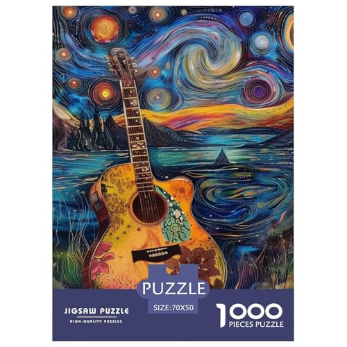 Gitarre 1000 Teile Puzzles Classic Unmögliche Herausforderung Für Erwachsene Und Kinder Ab 12 Jahren Tolle Geschenkidee 70x50cm/1000pcs von ZXOAWQX