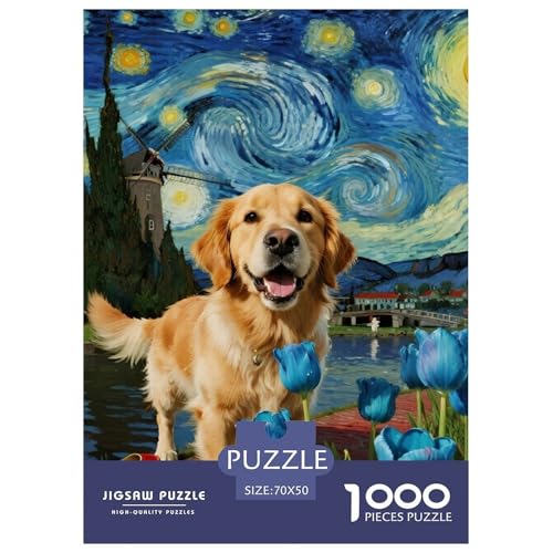 Goldener Retriever 1000 Teile Puzzles niedlich Haustierhund Classic Lernspiel Herausforderung Spielzeug Für Erwachsene Tolle Geschenkidee 70x50cm/1000pcs Goldener Retriever 1000 Teile Puzzles niedlich Haustierhund Classic Lernspiel Herausforderung Spielzeug Für Erwachsene Tolle Geschenkidee 70x50cm/1000pcs von ZXOAWQX