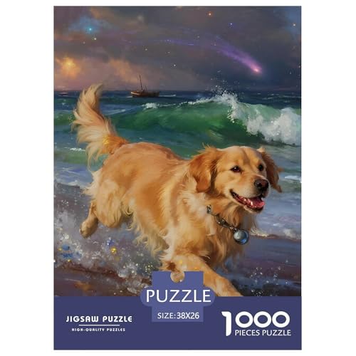 Goldener Retriever 1000 Teile Puzzles niedlich Haustierhund Clevere EIN Herausforderndes Für Erwachsene Tolle Geschenkidee 38x26cm/1000pcs Goldener Retriever 1000 Teile Puzzles niedlich Haustierhund Clevere EIN Herausforderndes Für Erwachsene Tolle Geschenkidee 38x26cm/1000pcs von ZXOAWQX