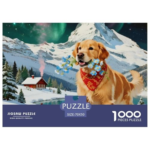 Goldener Retriever 1000 Teile Puzzles niedlich Haustierhund Dekoration Lernspiel Herausforderung Spielzeug Für Erwachsene Und Kinder Ab 12 Jahren Tolle Geschenkidee 70x50cm/1000pcs Goldener Retriever 1000 Teile Puzzles niedlich Haustierhund Dekoration Lernspiel Herausforderung Spielzeug Für Erwachsene Und Kinder Ab 12 Jahren Tolle Geschenkidee 70x50cm/1000pcs von ZXOAWQX