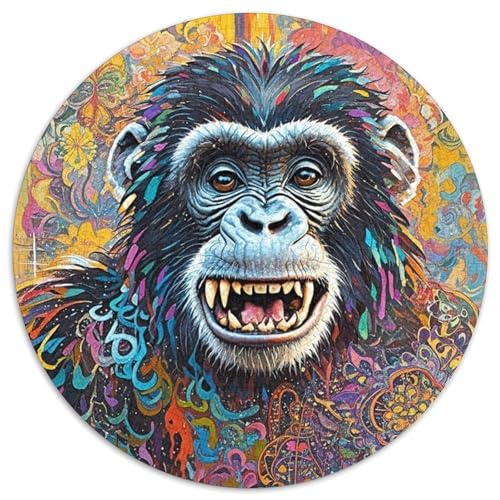 Gorilla 1000 Teile Rundes Puzzle Kreatives Tier Geschenk Unmögliches Spiel Für Die Ganze Familie 1000pcs (67.5x67.5cm) von ZXOAWQX