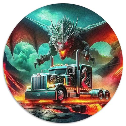 Großer LKW 1000 Teile Rundes Puzzle Kreatives Geschenk Unmögliches Spiel Für Die Ganze Familie 1000pcs (67.5x67.5cm) von ZXOAWQX
