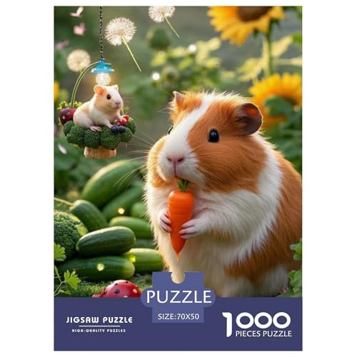 Guineeschwein 1000 Teile Puzzles Tier Puzzlespiele Klassisches Lernspiel Für Erwachsene Und Kinder Ab 12 Jahren Tolle Geschenkidee 70x50cm/1000pcs von ZXOAWQX