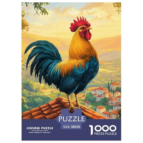 Hahn 1000 Teile Puzzles Clevere EIN Herausforderndes Für Erwachsene Und Kinder Ab 12 Jahren Tolle Geschenkidee 38x26cm/1000pcs von ZXOAWQX