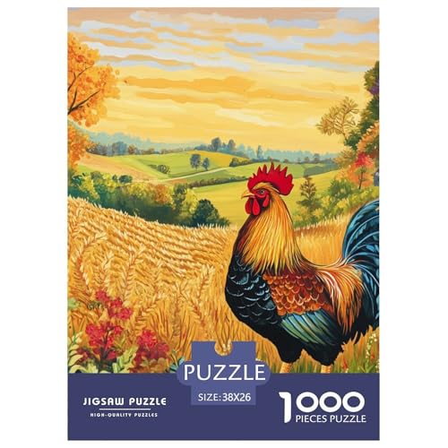 Hahn 1000 Teile Puzzles Puzzlespiele Unmögliche Herausforderung Für Erwachsene Und Kinder Ab 12 Jahren Tolle Geschenkidee 38x26cm/1000pcs von ZXOAWQX