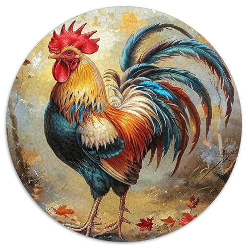 Hahn 1000 Teile Rundes Puzzle Kreatives Geschenk Unmögliches Spiel Für Die Ganze Familie 1000pcs (67.5x67.5cm) von ZXOAWQX