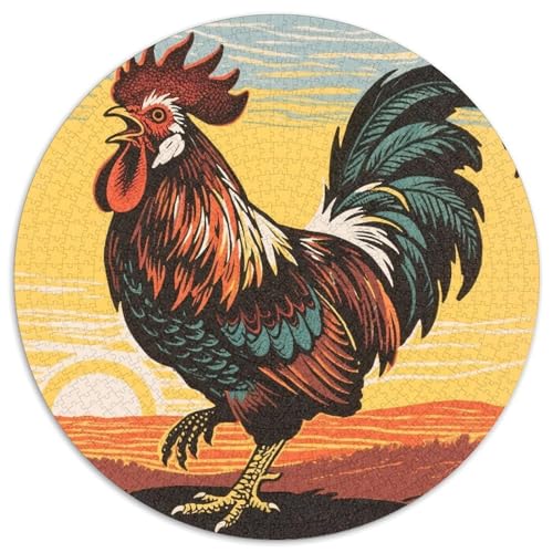 Hahn 1000 Teile Rundes Puzzle Stressabbau Tier Geschenk EIN Herausforderndes Für Erwachsene Und Kinder 1000pcs (67.5x67.5cm) von ZXOAWQX