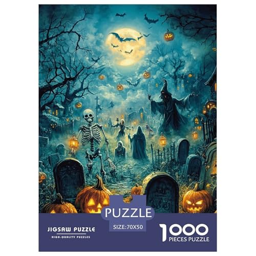 Halloween Dorf 1000 Teile Puzzles Clevere EIN Herausforderndes Für Erwachsene Tolle Geschenkidee 70x50cm/1000pcs von ZXOAWQX